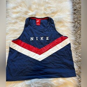 Navy Blue,Red & White Chevron Tank Top